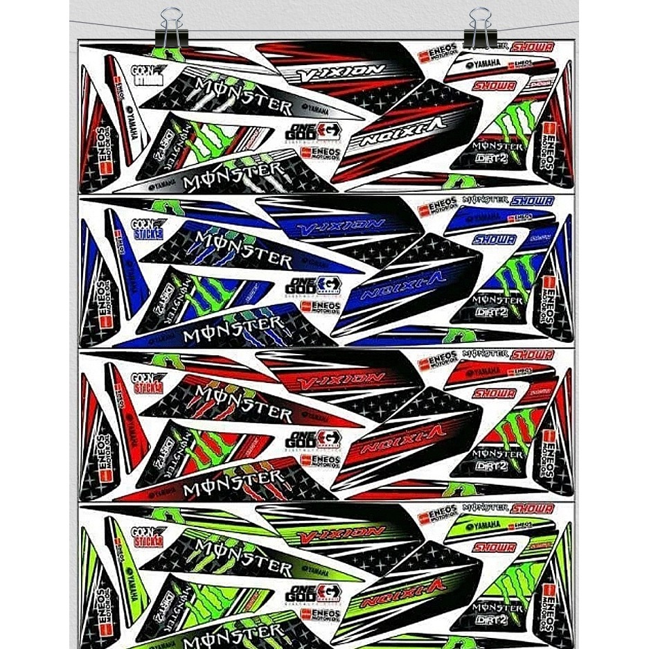 Striping Vixion 2010 2011 2012 Old / Lama Variasi Sticker Stiker Scotlite Skotlet Motor List Li Body