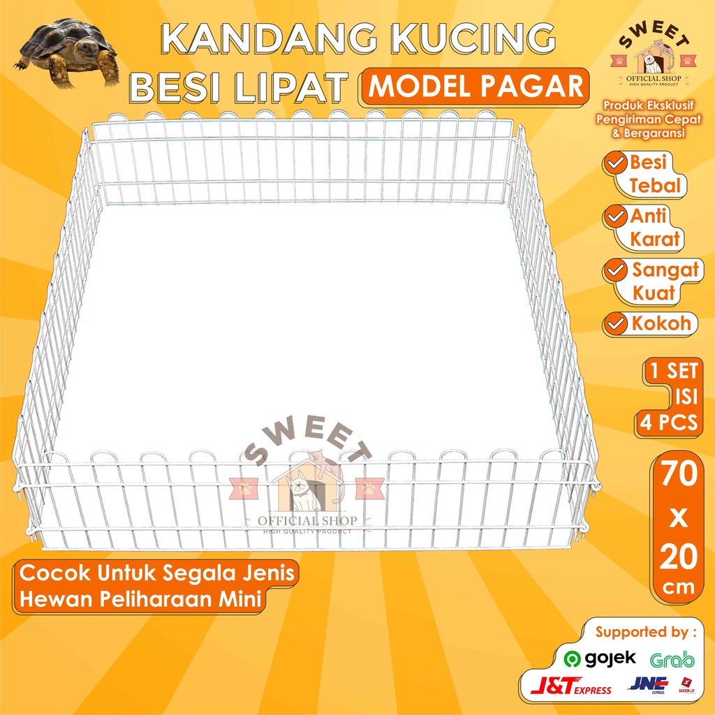 KANDANG PAGAR SET (4 pcs) KURA TORTO SULCATA PARDALIS ALDABRA TORTOISE 70 cm x 70 cm x 20 cm