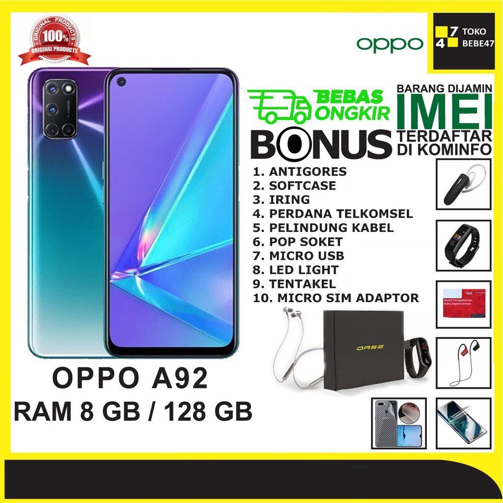 OPPO A92 2020 RAM 8GB ROM 128GB GARANSI RESMI OPPO INDONESIA