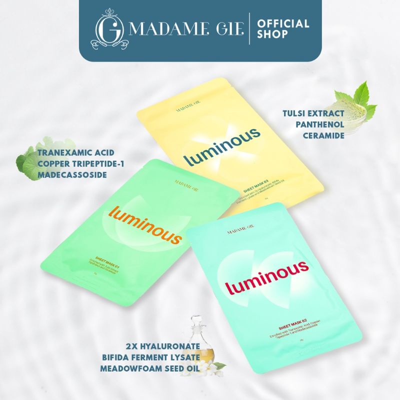 Madame Gie Luminous Sheet Mask | Skincare Masker Wajah