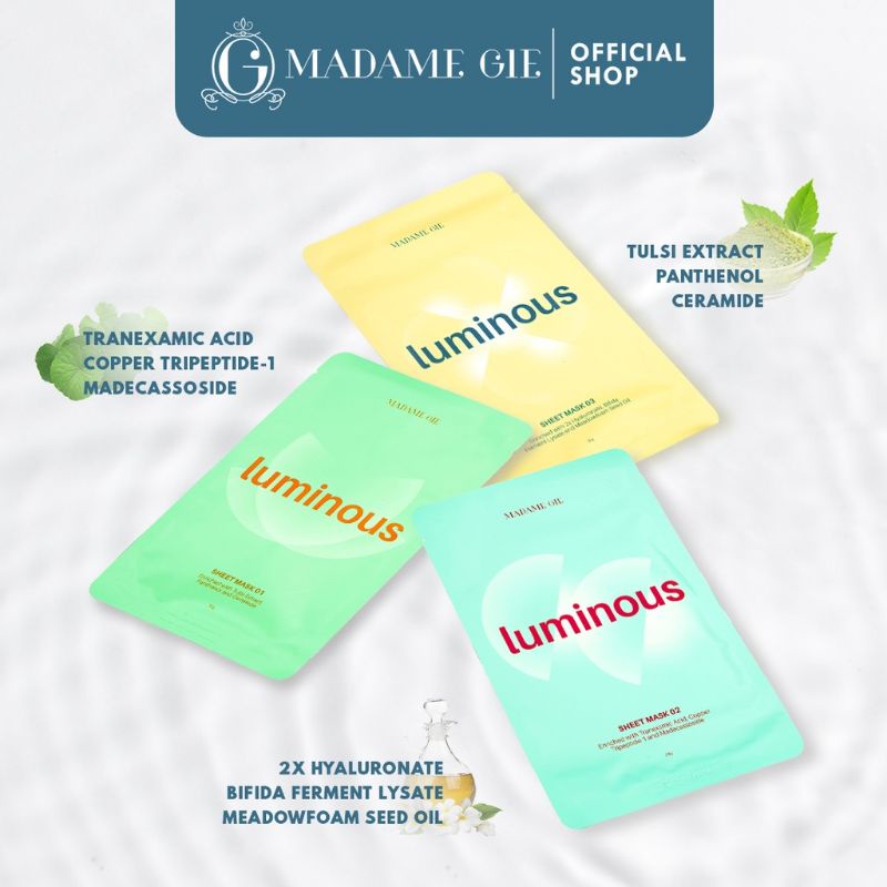 Madame Gie Luminous Sheet Mask | Skincare Masker Wajah