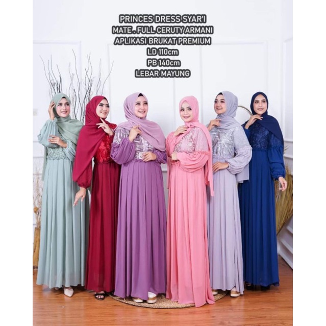 Gamis Ceruty Babydoll Syari Mix Brukat Premium Mewah Terbaru 2021