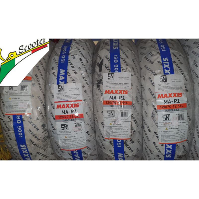 ban MAXXIS MA-R1 120/70 - 12 . Ban Vespa Sprint . Kawasaki KSR . All New Scoopy