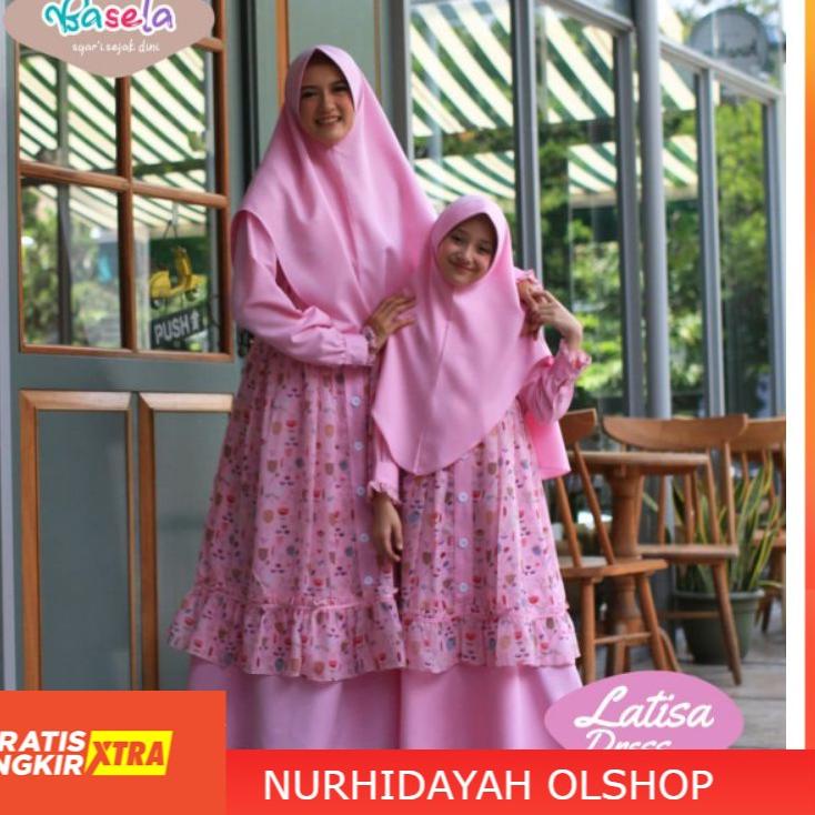 DRESS KEKINIAN DRESS ANAK FASHION MUSLIM  PREMIUM GAMIS COUPLE MOM AND KIDS LATISA DRESS BASELA KIDS