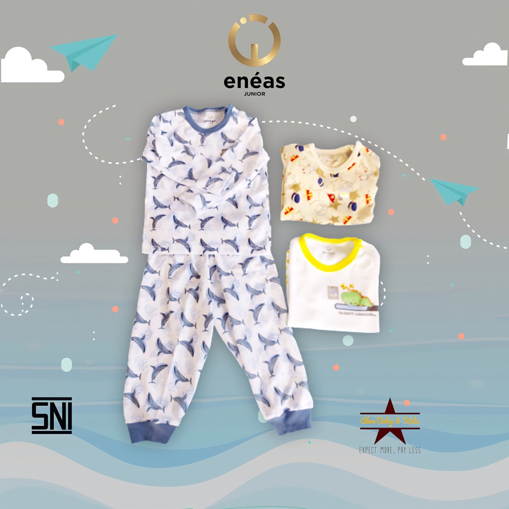 Eneas Junior Setelan Oblong Panjang Per 3 Set Motif Cowo