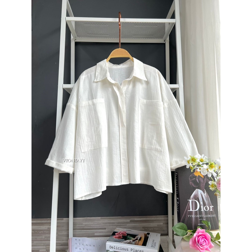 Kemeja Wanita Natal / Atasan Blouse Cewek Korea Dewasa Christmas Polos Oversize