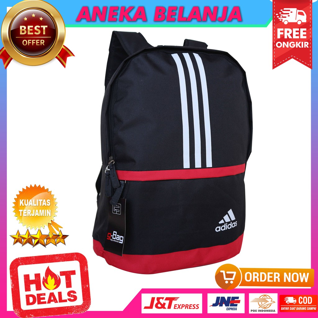 New Arrival Tas Gendong Casual Khusus Cowok Model Adidas Distro Merah Tas Sekolah Fashionable Trendy