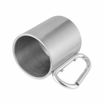 Gelas Carabiner Cangkir Stainless Steel 180ml Outdoor Camping Mug Cup