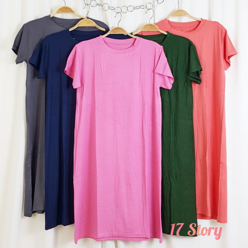 Dress Dress Wanita Hamil Polos Bahan Kaos Rayon Adem Melar Dan Lembut size L XL XXL 3XL 5L Jumbo Kek