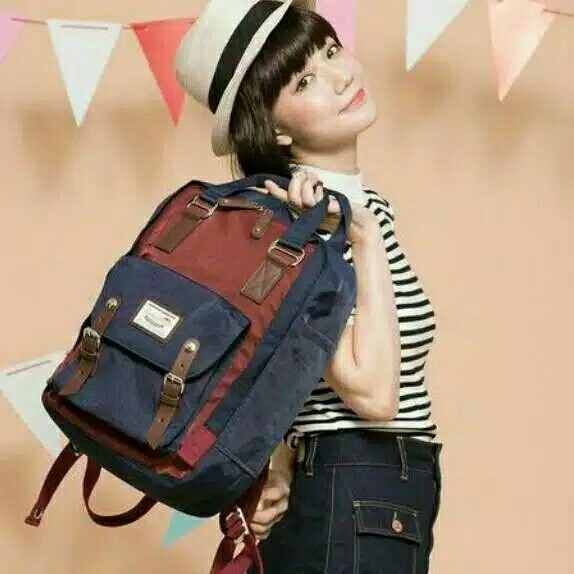 Ransel Wanita Sekolah Kapasitas Besar Ransel Kanvas Ransel untuk Anak Perempuan Fashion Vintage