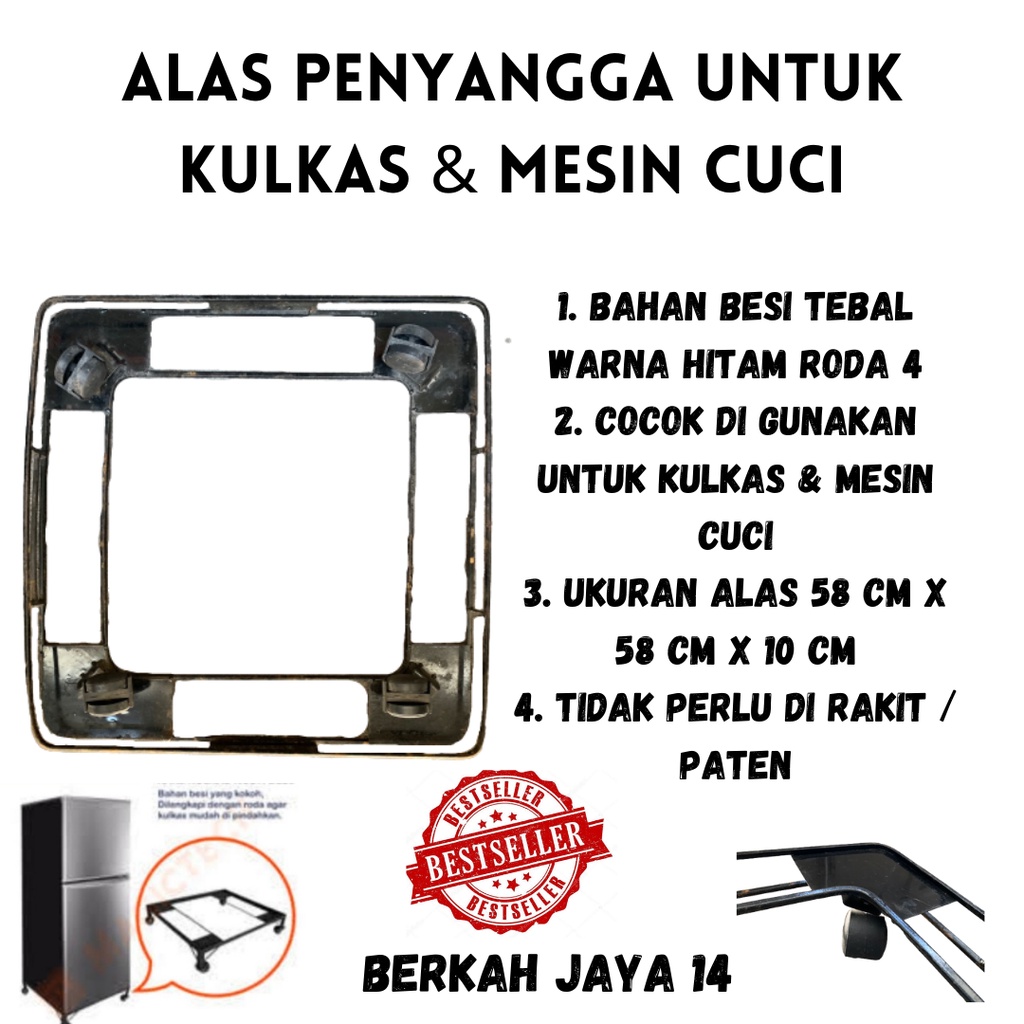 PENYANGGA ALAS KULKAS DAN MESIN CUCI PATEN WARNA HITAM TIDAK PERLU DI RAKIT RODA 4 BAHAN BESI TEBAL HARGA MURAH BARANG BERKUALITAS PROMO DISKON TERLARIS