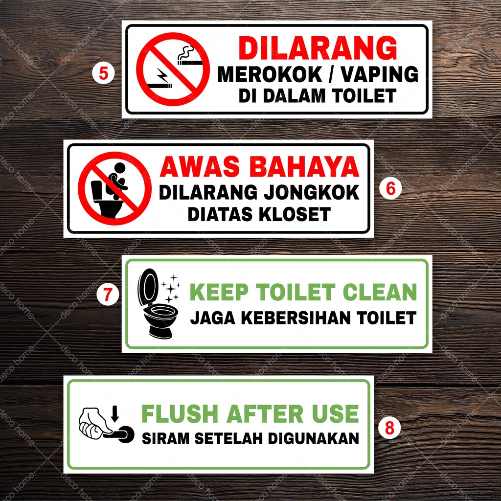 

Sticker Waterproof Dilarang Jongkok di Kloset Dilarang Merokok