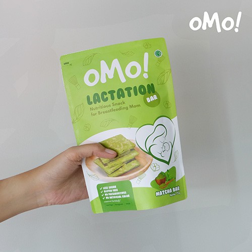 OMO! Lactation Matcha Bar – Snack Sehat Ibu Menyusui – Ukuran Besar 75 gram