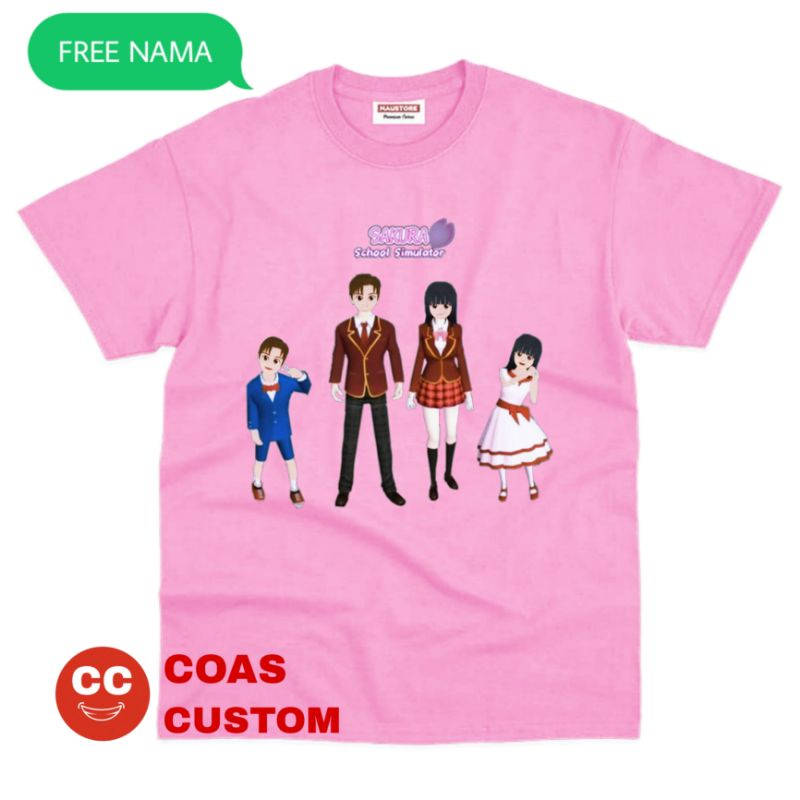 BAJU KAOS SAKURA SCHOOL SIMULATOR GRATIS SABLON NAMA