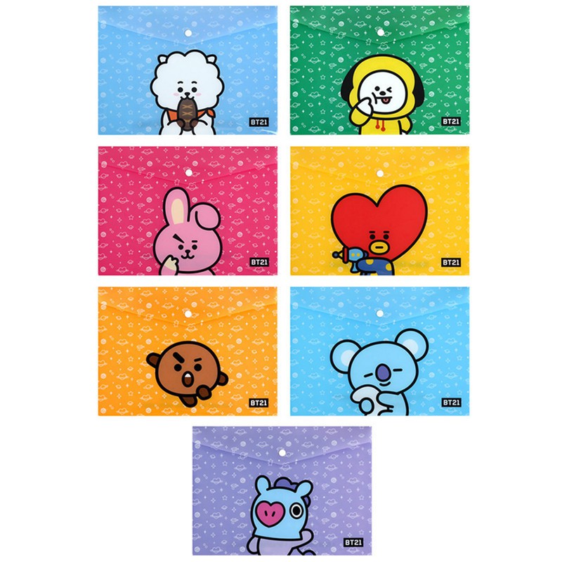 

1 SET MAP KERTAS BT21 ISI 7 PIECE FILE ORGANIZER BTS IMPORT TERMURAH DOCUMENT SAVER UNIK READY COD