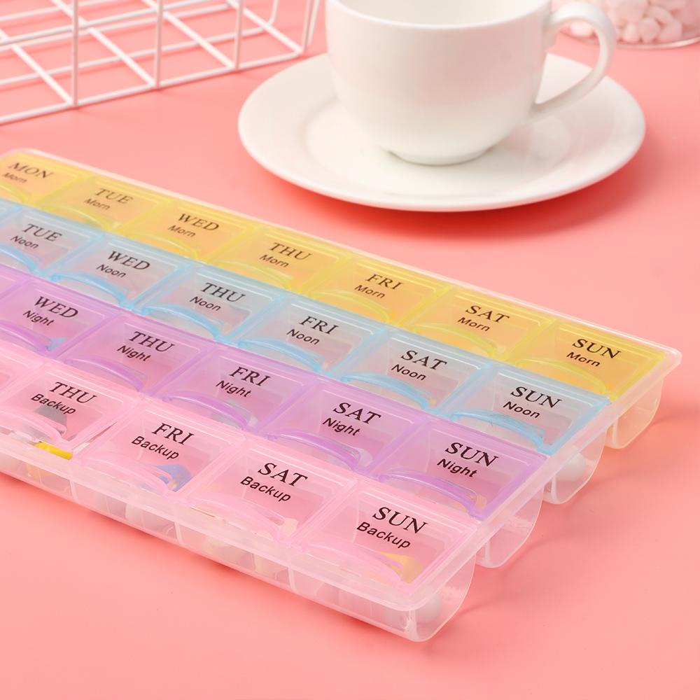 Preva Pill Case Storage Organizer Tempat Penyimpanan Obat 28slot Dispenser Tablet Obat