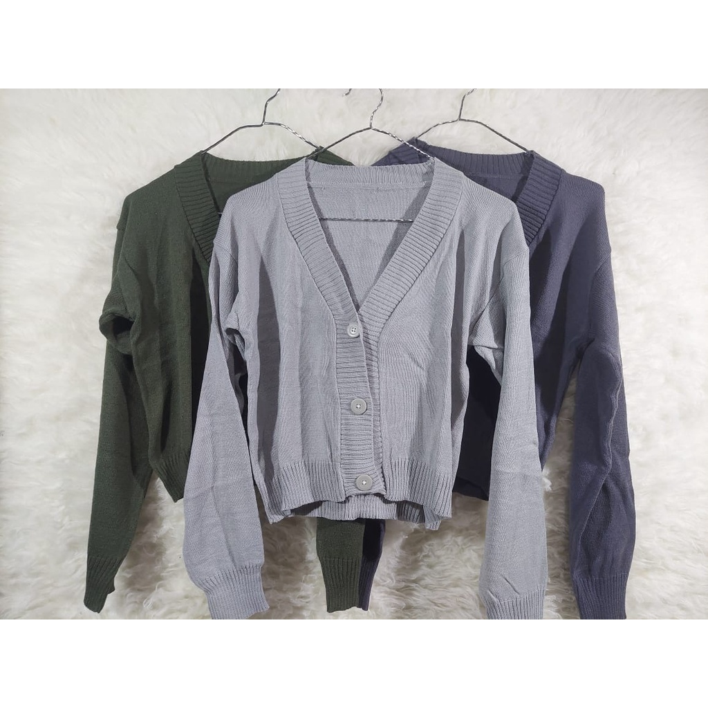 Cardi V Neck basic rajut