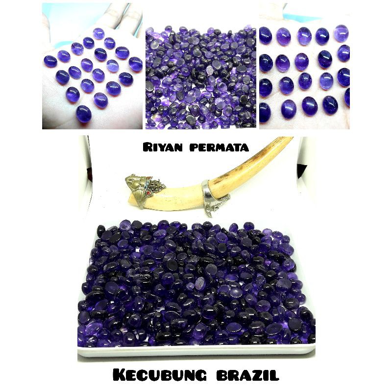 Batu permata kecubung ungu asli natural