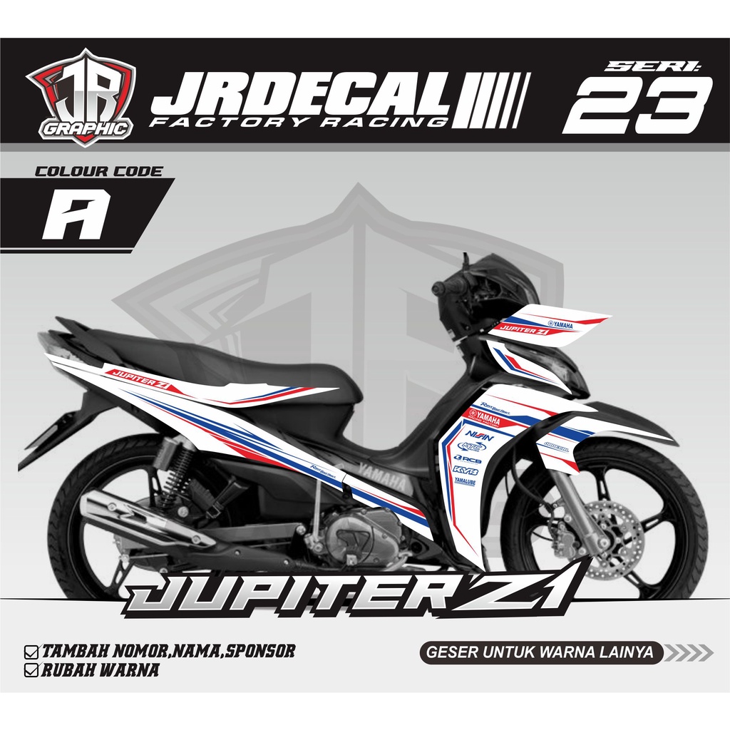 STRIPING JUPITER Z1 PUTIH GRAFIS MINIMALIS RACING- STICKER STRIPING JUPITER Z1 SEMIFULL VARIASI CUST