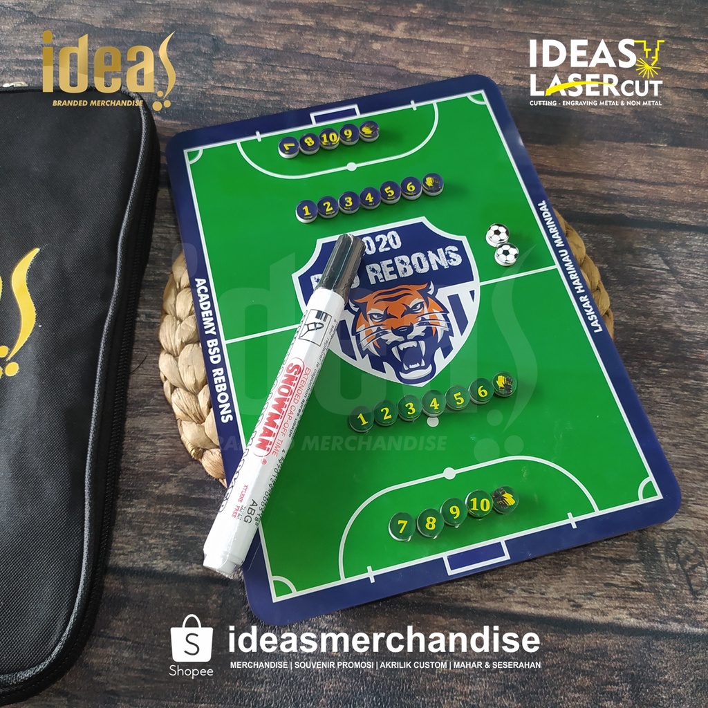 Tactical Board Futsal Custom Bahan Akrilik / Papan Strategi Futsal / Coaching Board Futsal