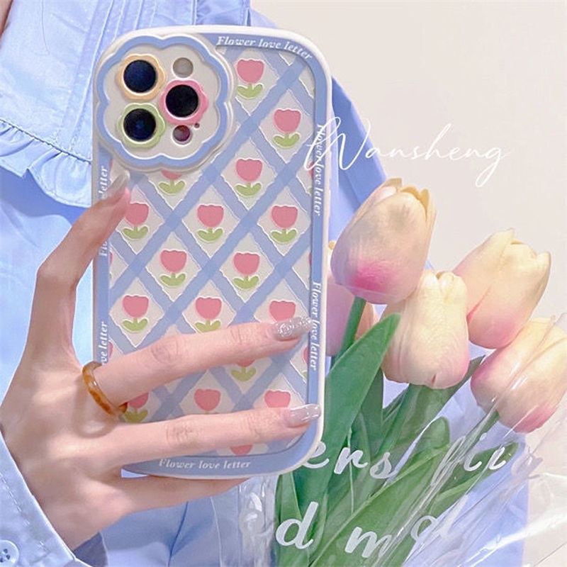 Soft Case Silikon Motif Print Bunga Untuk IPhone 12 13 11 Pro Max X Xs Max Xr HXJTO