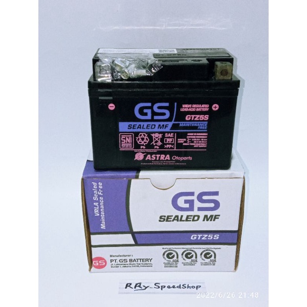 Aki Motor Honda Beat fi / Beat karbu / Vario 110 Accu kering SEALED MF (GS GTZ5)