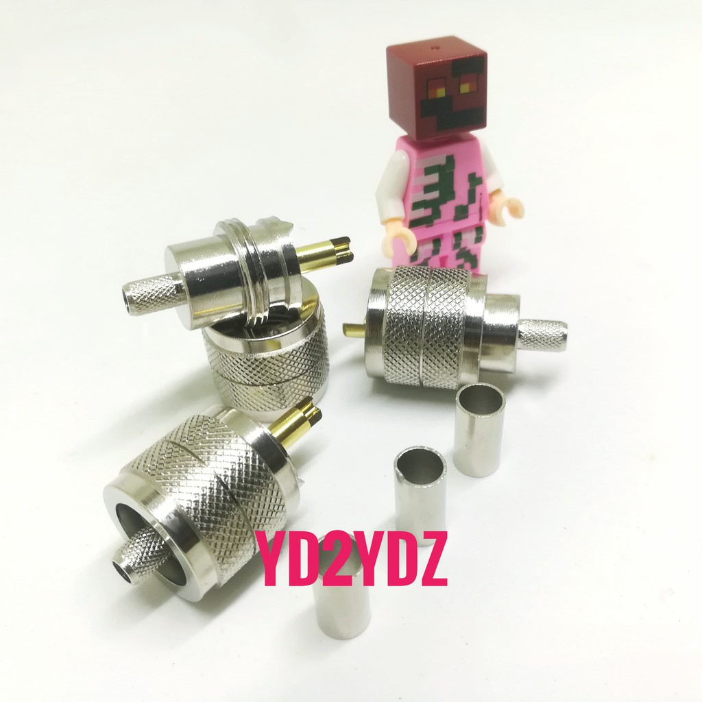 konektor pl259 rg58 connector pl-259 rg-58 uhf pl male coaxial jumper crimp crimping solder 50ohm radio ht teflon