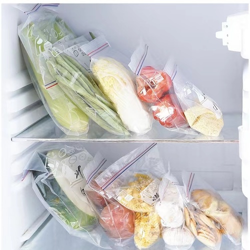 Kantong Plastik Double Ziplock Pembungkus Makanan Sayuran/Buah Penyimpan Kulkas