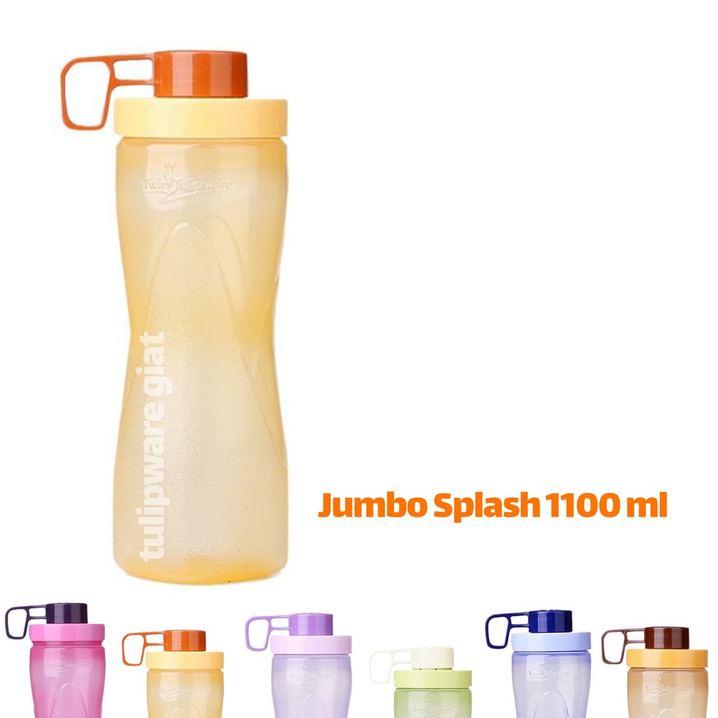 TULIPWARE JUMBO SPLASH BOTTLE 1 liter Botol Minum Viral Anti Tumpah