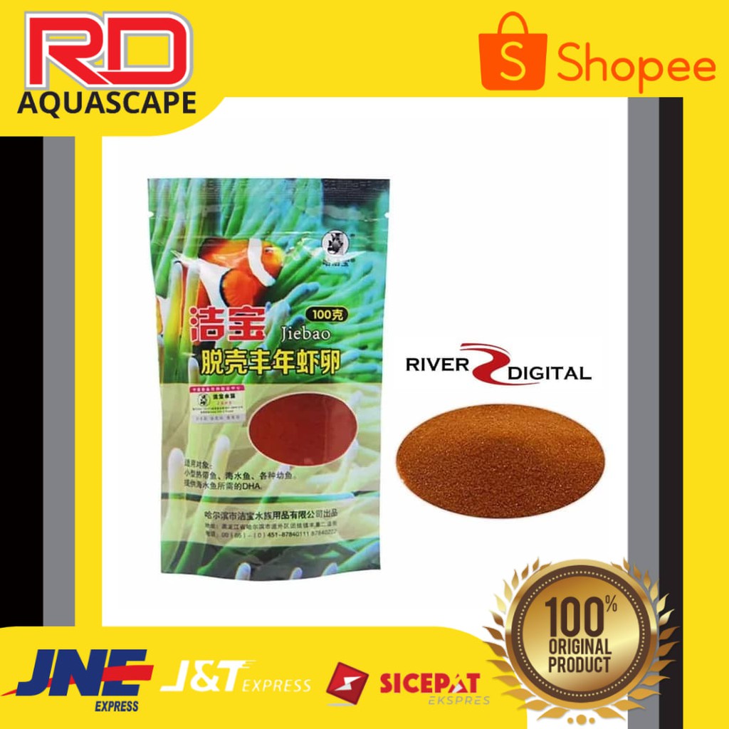 

Jiebao Artemia 100g / Brine Shrimp / Pakan Buarayak Cupang / Anak Ikan / pakan anakan ikan