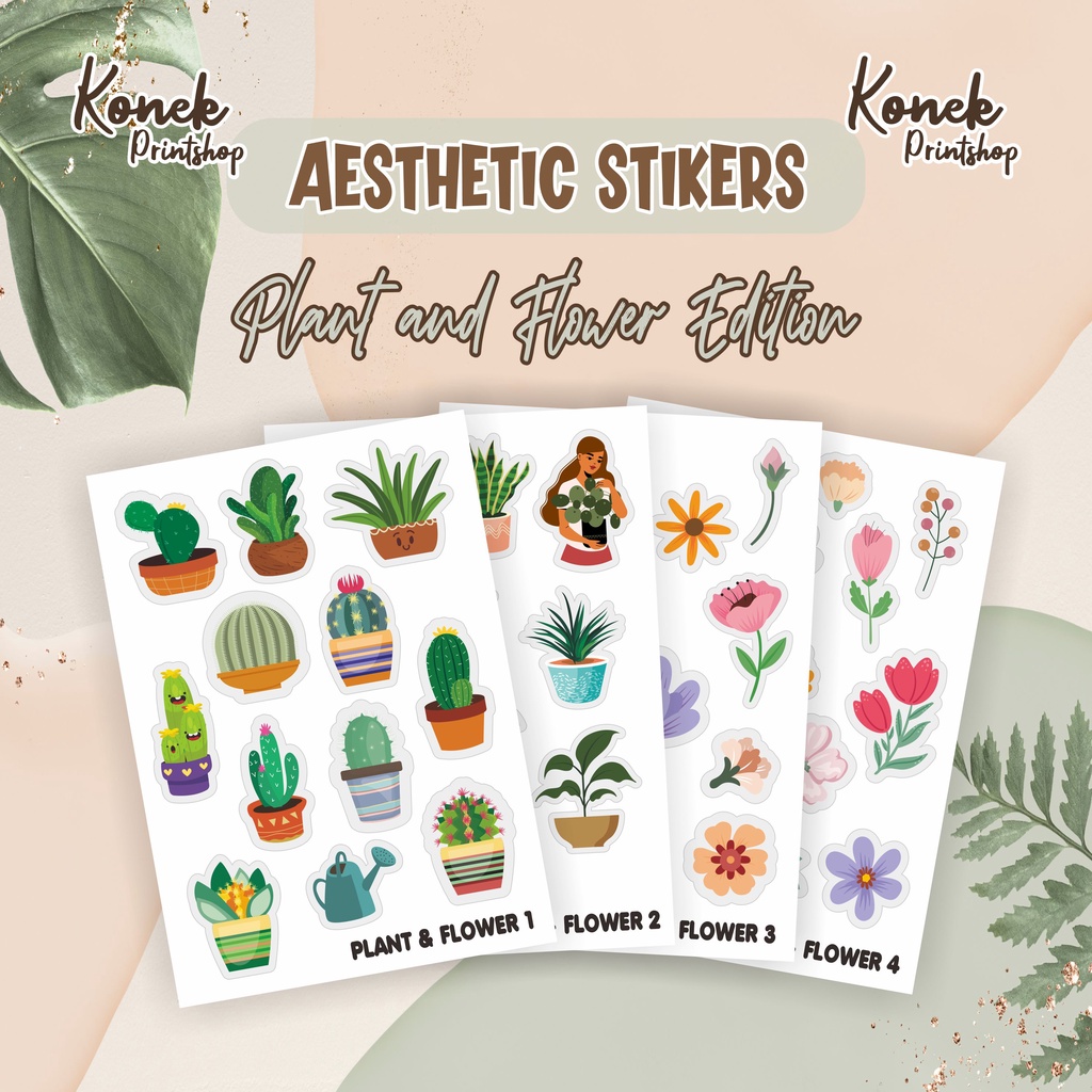 

Stiker Aesthetic Tema Bunga dan Tumbuhan (Sudah Dipotong Tinggal Ditempel) ukuran A6 Sticker Aesthetic Stiker HP Stiker Helm Stiker Tumblr Stiker Laptop