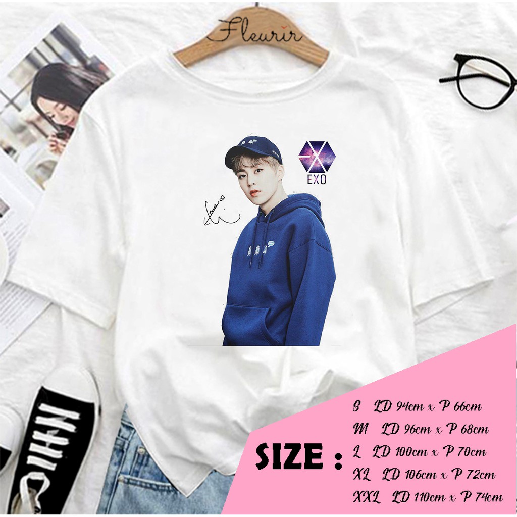 FLEURIR - KAOS KPOP XIUMIN EXO KOREA OVERSIZE KATUN KAOS WANITA DEWASA TUMBLR TEE UNISEX JUMBO