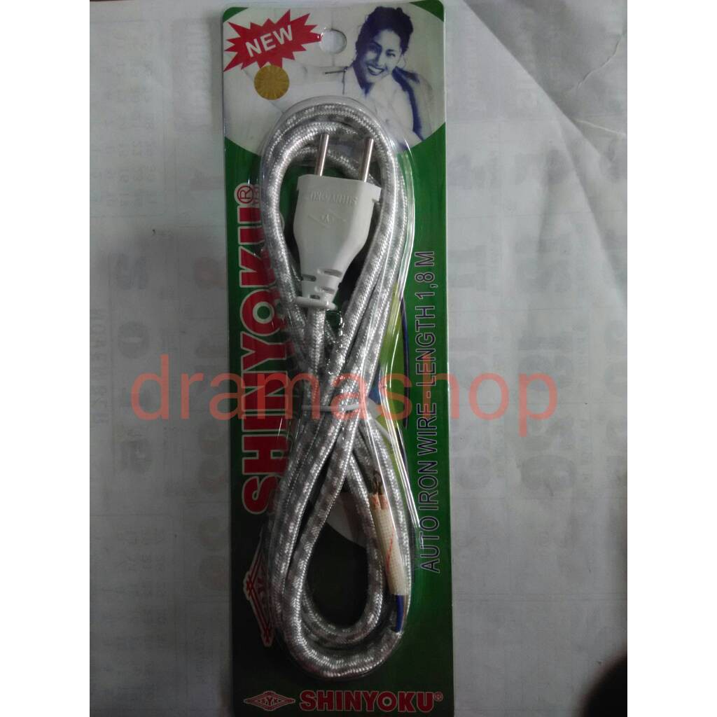 Kabel Setrika Shinyoku kepala pipih 1,8m