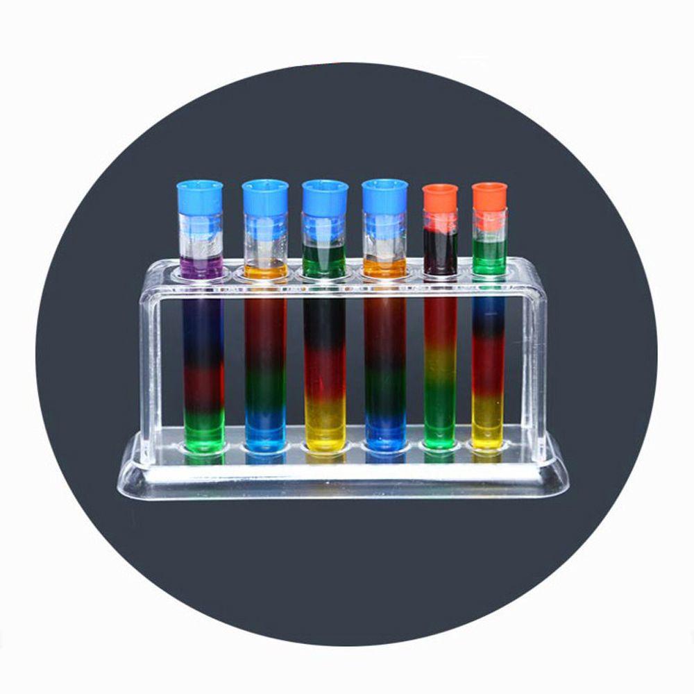 Rak Holder Tabung Reaksi Bahan Plastik Bening Ukuran 16.7x8 X 3cm Dengan 6 Lubang Untuk Percobaan Ilmiah