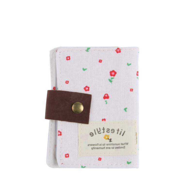 DODORY Dompet Kartu Kanvas Motif Floral Bunga US 20 Slot Kartu Canvas