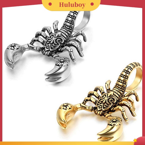 Hu Hu Hu Hu Hu Alat Bantu Pasang Kacamata♡ Kalung Tali Kulit Imitasi Liontin Kalajengking Scorpion Gaya Vintage Punk Untuk Pria