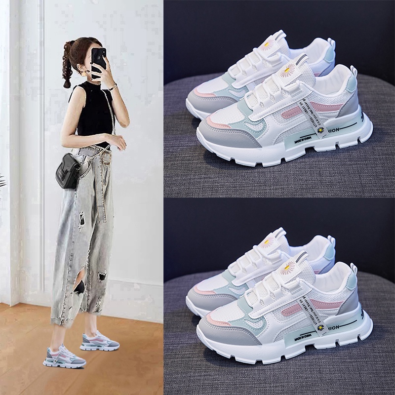 [Import] Taspopo 1013 Sepatu Sneaker Wanita Bertali Korea Original Luar Negeri Fashion Murah