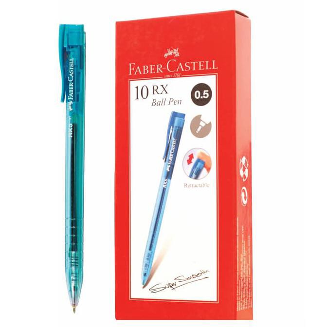 

ITERBARUl Ballpoint Faber-Castell RX 0.5mm Tinta Hitam, Barrel Cyan-1 Box 10 pcs ICLl