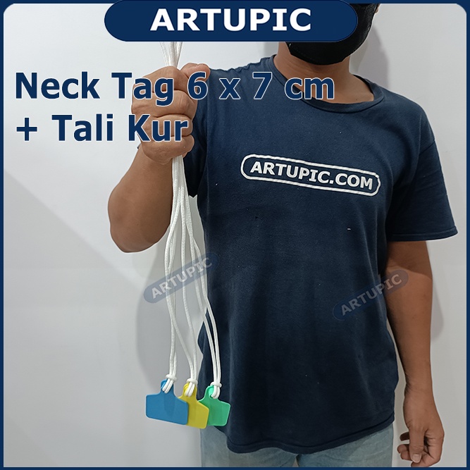 NECK TAG 6x7 cm POLOS ECERAN TALI KUR Kalung Hewan Ternak Sapi Kambing Domba dan Tali Kur 1 Meter