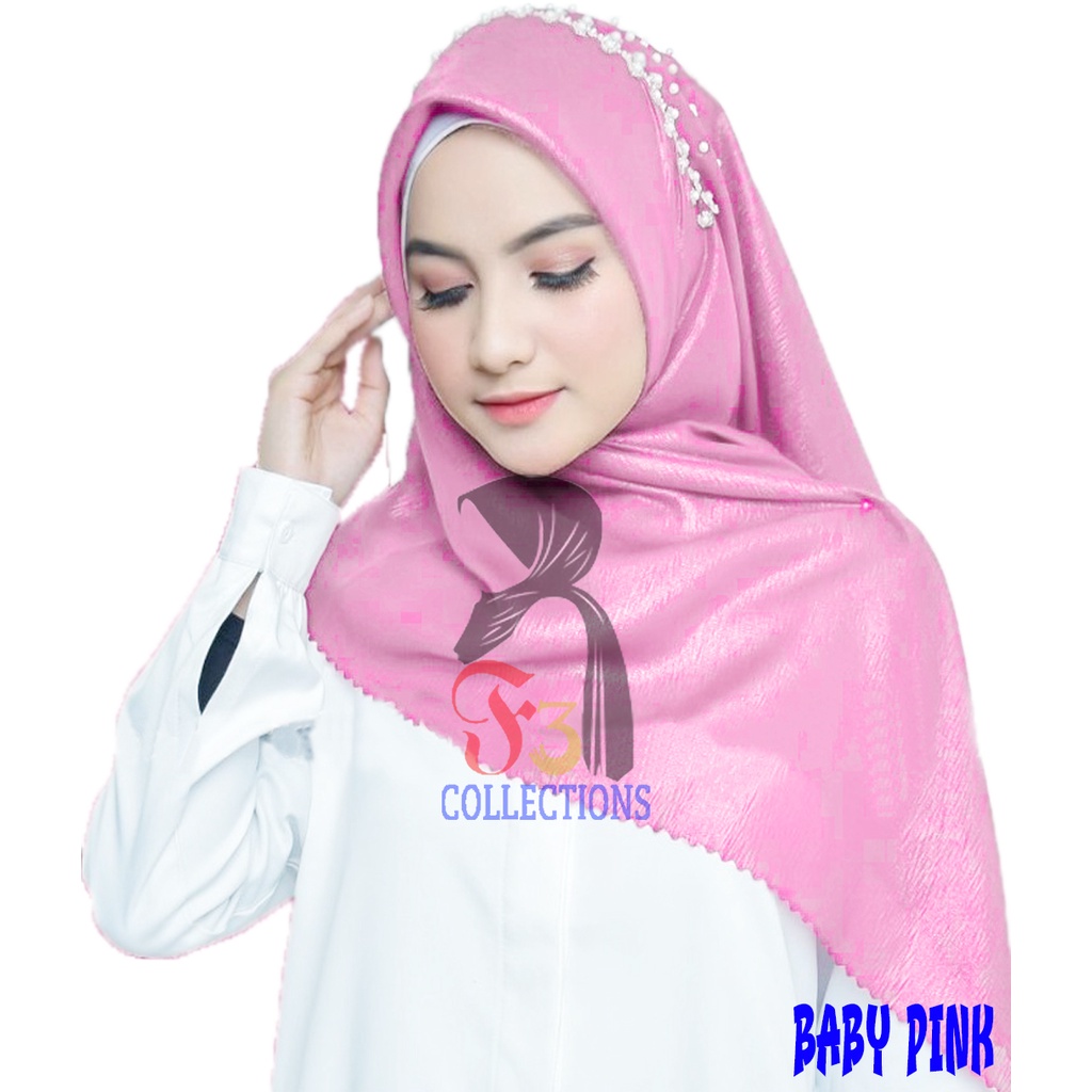 jilbab segi empat payet mutiara  / jilbab sinar glowing payet / jilbab mutiara / hijab payet mutiara
