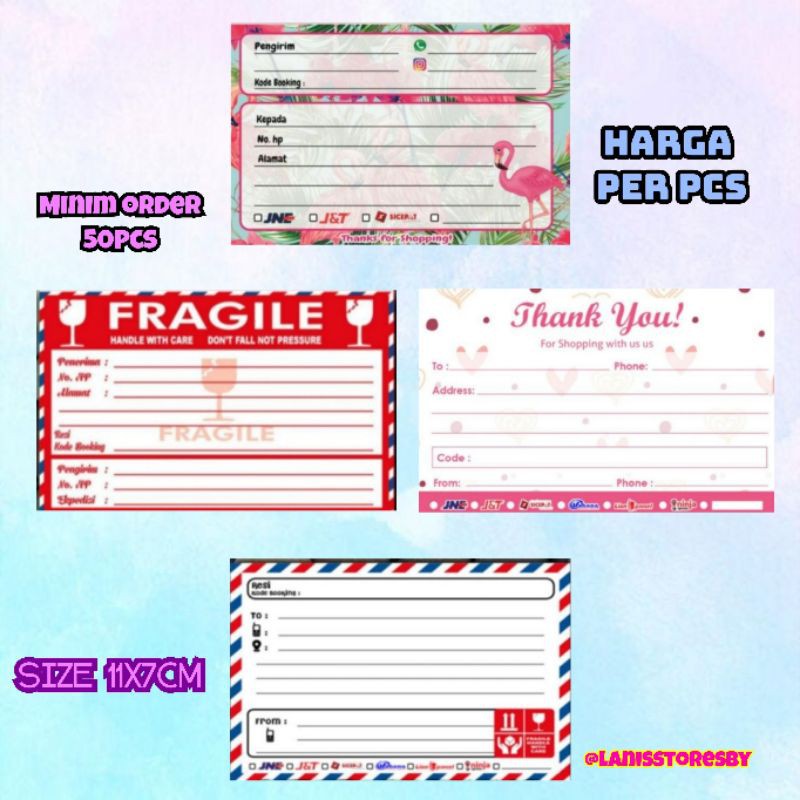 

[TERMURAH] LABEL PENGIRIMAN OLSHOP/ STIKER LABEL PENGIRIMAN