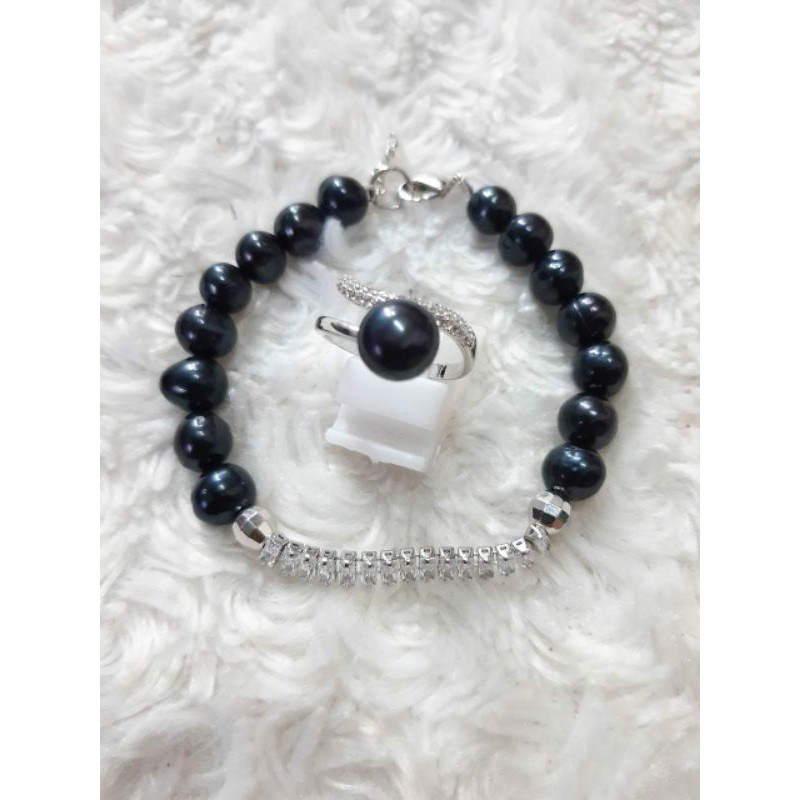 MUTIARA LOMBOK MUTIARA AIR TAWAR GELANG CINCIN ALL SIZE MUTIARA HITAM