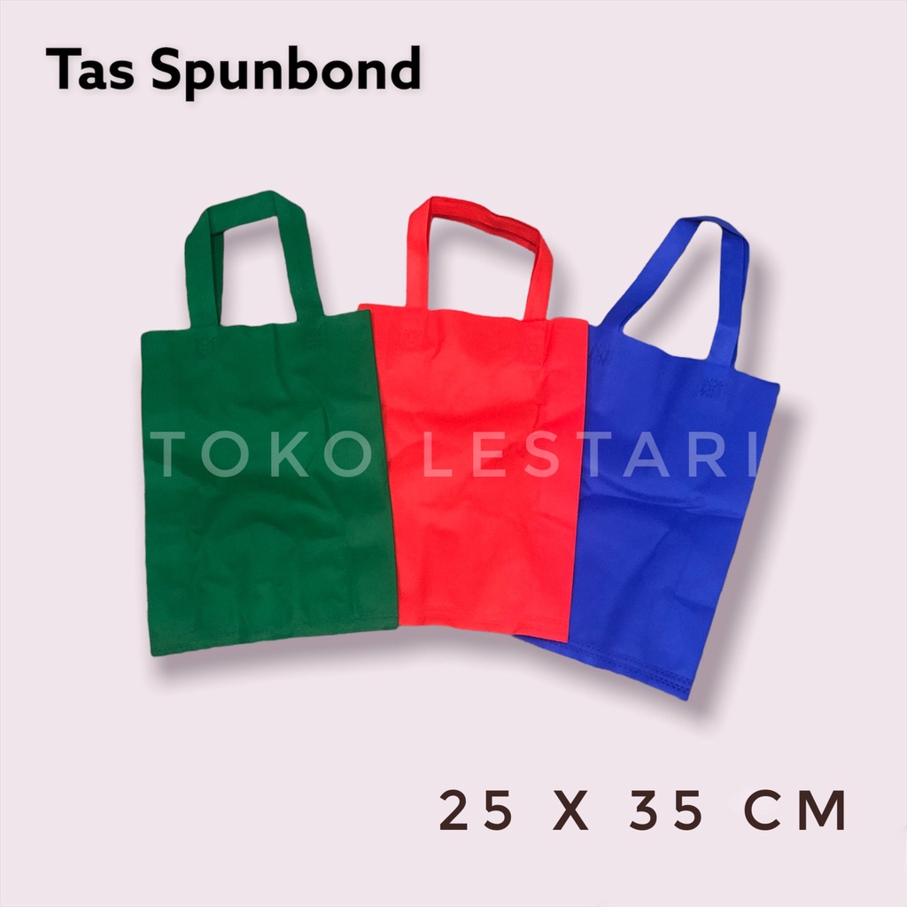 

Tas Kain Spunbond 25x35 CM Handle / Tali Goodie Bag Kantong Polos
