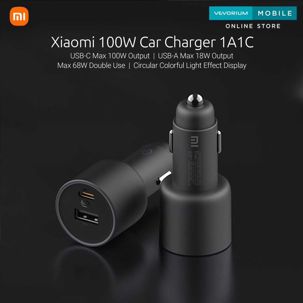 Xiaomi 1A1C USB Car Charger 100W Turbo Fast Charge 100 Watt Mobil - 100W 1A1C