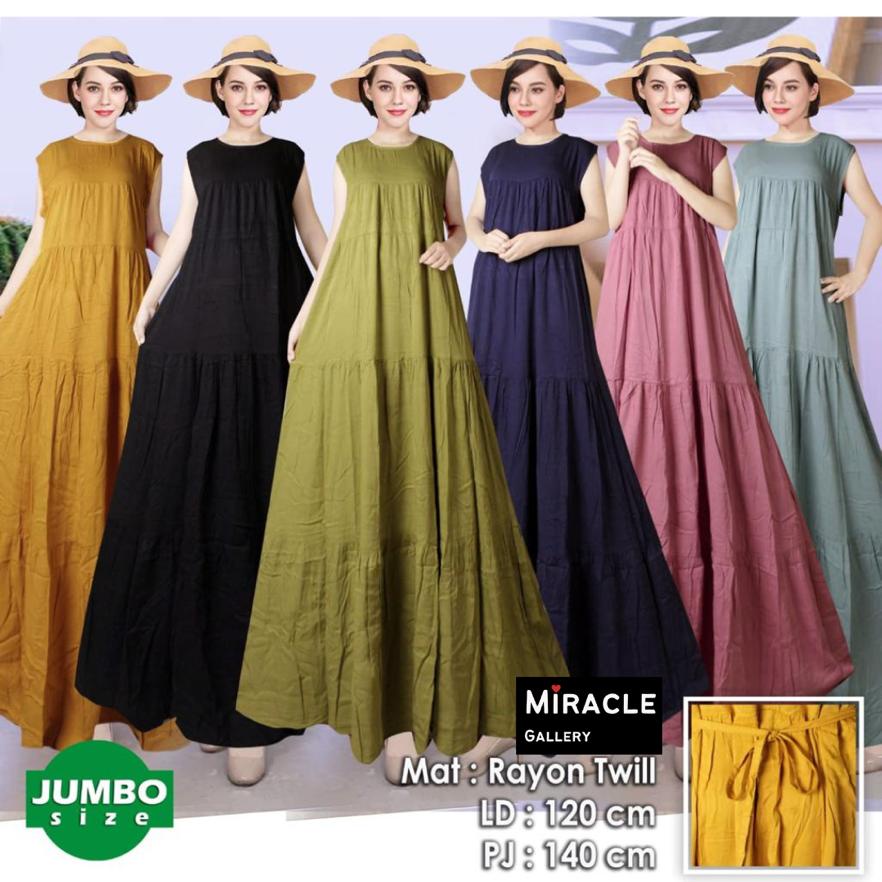 INER GAMIS SIANTAR JUMBO/GAMIS RAYON TWILL PREMIUM LD120/DRESS GAMIS BIG SIZE