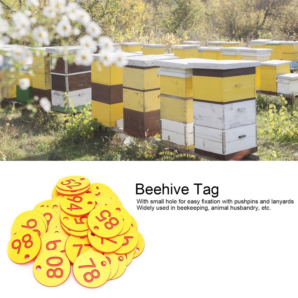 Preva 20 /50 /100pcs Tag Nomor Pertanian Multi-Fungsi Perlengkapan Peternakan Sarang Lebah Pintu Masuk Peternakan Lebah Equip
