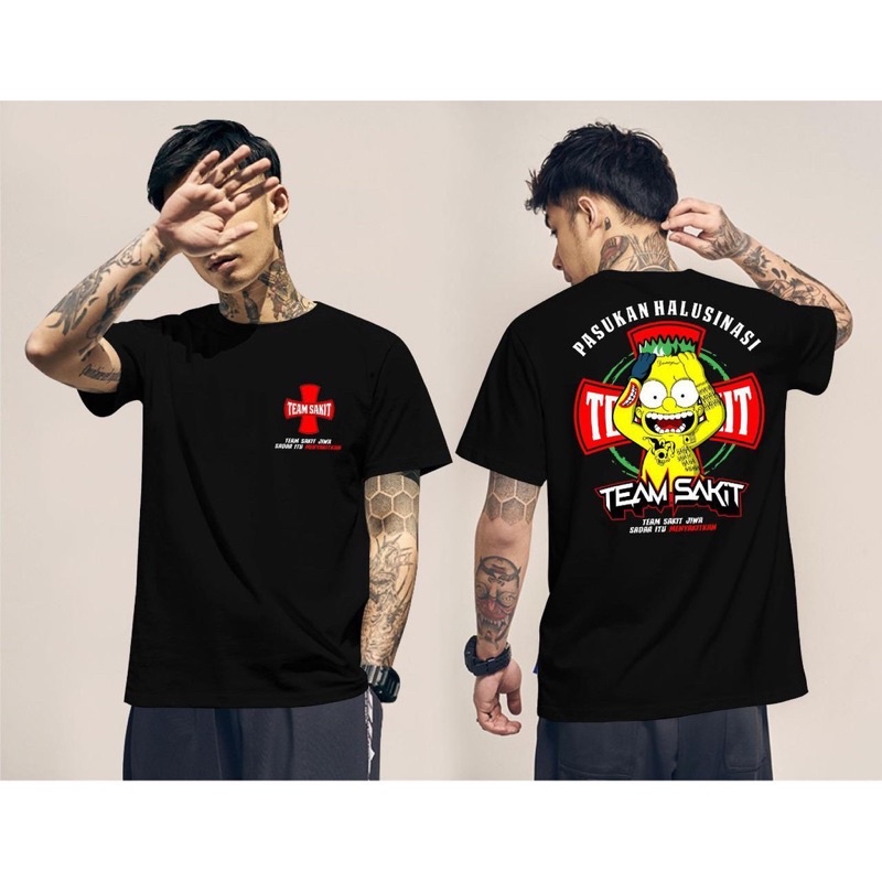 KAOS TEAM SAKIT BAJU T SHIRT PRIA WANITA COWOK CEWEK DISTRO TEAM SAKIT JIWA TULISAN KATA KATA MURAH