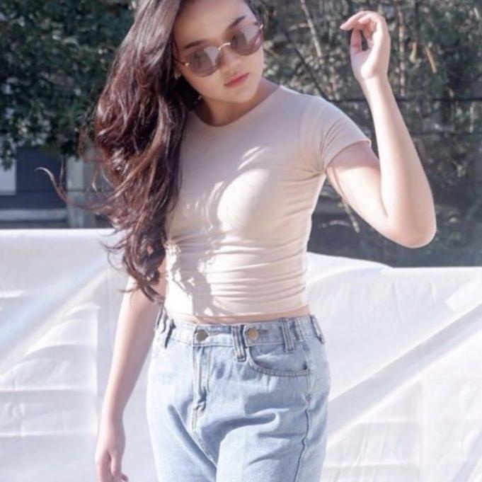 ➹ Glamour - kaos Crop Top Polos Kaos Wanita Crop Tee Press Body CT 001 (S,M,L,XL) ♣