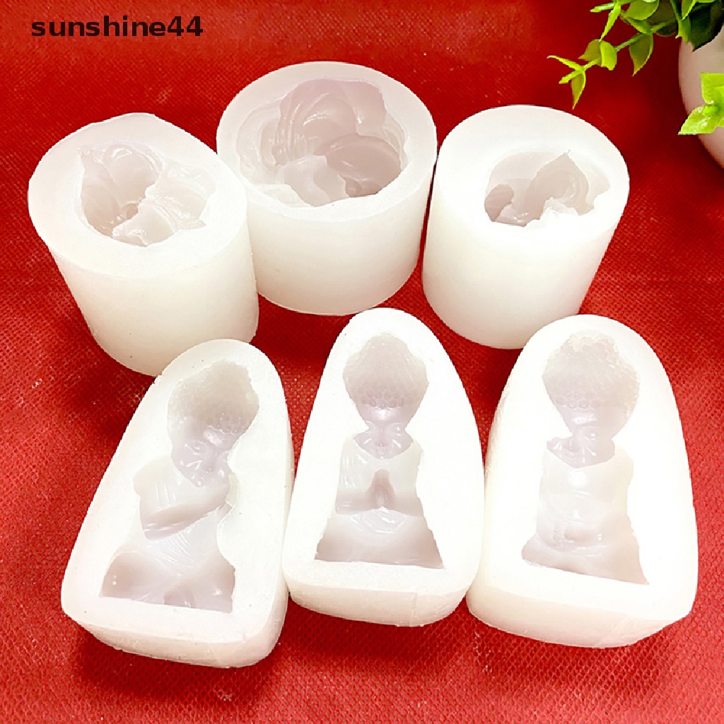 Sunshine Cetakan Silikon Bentuk Buddha Untuk Lilin Aromaterapi / Sabun Resin DIY