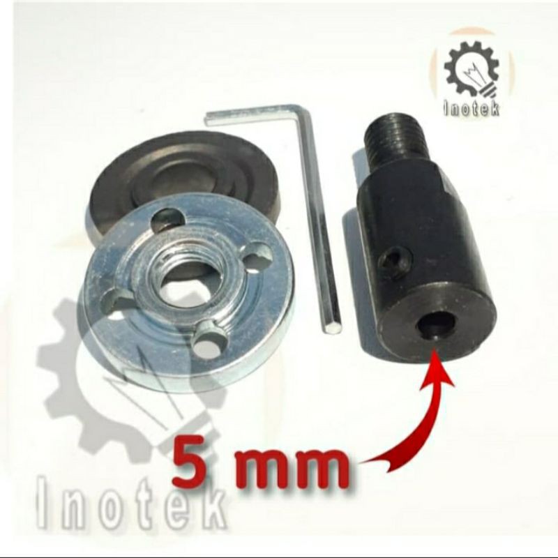 Mandrel Adapter M10 x 5mm, Mandrel Adaptor shaft 5 mm Cocok untuk dinamo 775
